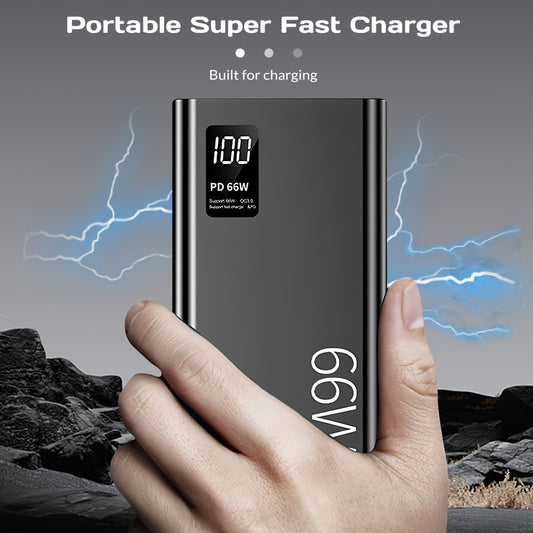 50000mAh Fast Charger Power Bank, 66W 4 Ports Charging with LED Display, 2USB, Type-C, for All Mobile Phone Outdoor Protable External Battery Pack, for Travel, Camping, Hiking, Fishing, Office, Home Large Capacity Charging Powerbank, Nice Gift!