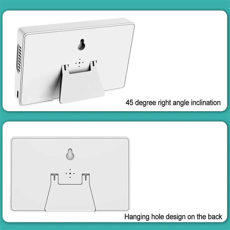Rechargeable electronic high-precision temperature and humidity meter alarm clock