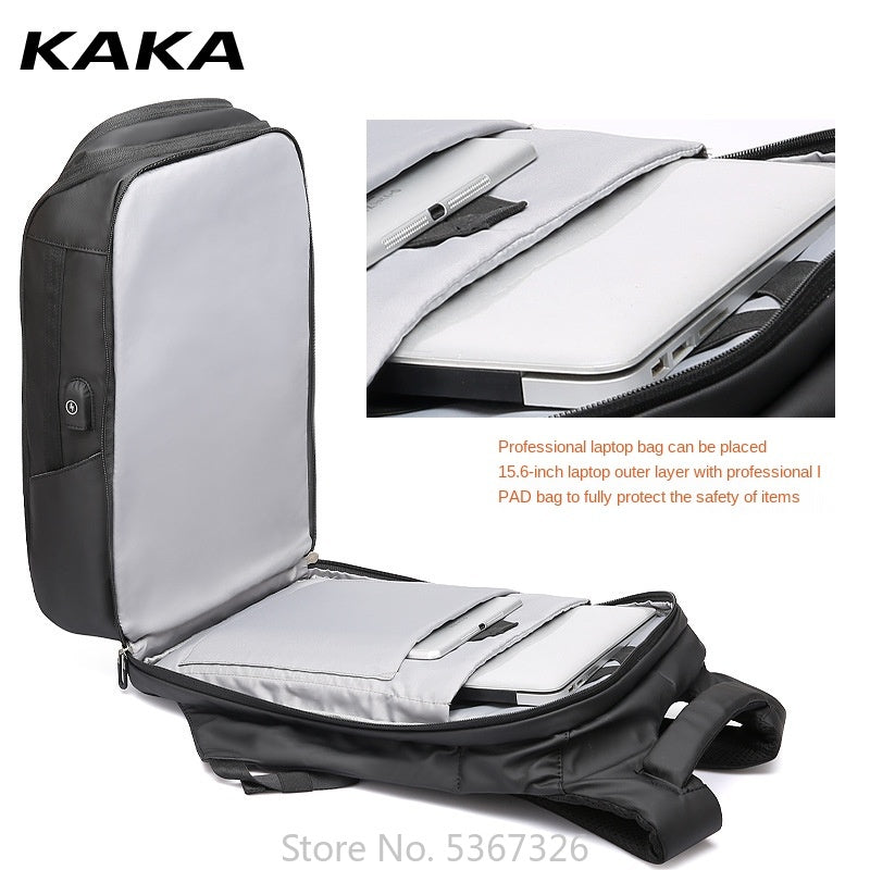 New Features Multi-Compartment Atmospheric Backpack Usb Technology Men's Bag Business Bag Backpack
