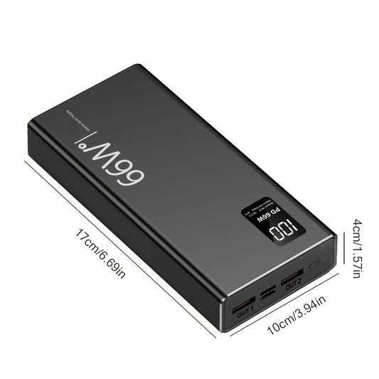 50000mAh Fast Charger Power Bank, 66W 4 Ports Charging with LED Display, 2USB, Type-C, for All Mobile Phone Outdoor Protable External Battery Pack, for Travel, Camping, Hiking, Fishing, Office, Home Large Capacity Charging Powerbank, Nice Gift!