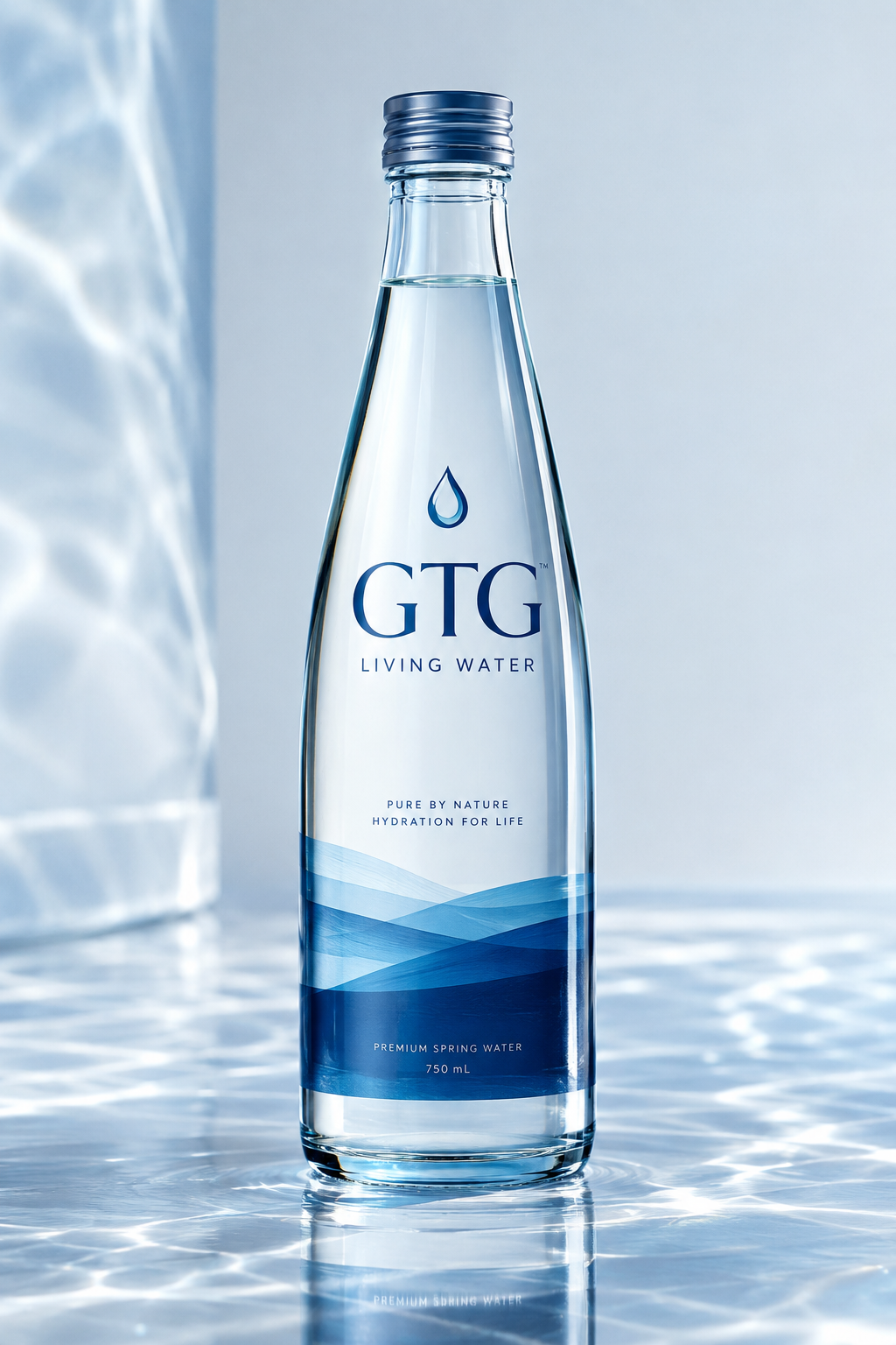 GTG Living Water 750ml Glass Bottle – Still – 12 Box